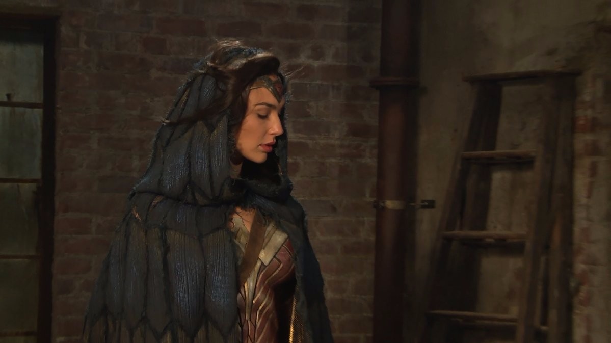 Gal Gadot on set of "Wonder Woman"